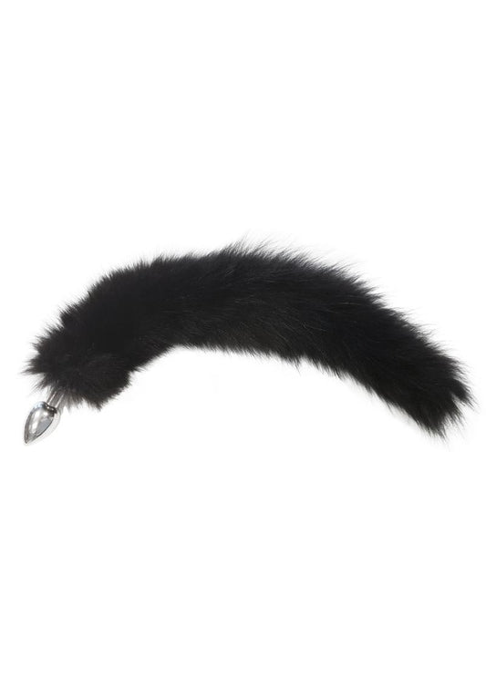 Rouge Stainless Steel Butt Plug with Real Fur Tail