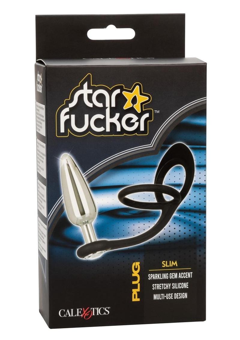 Star Fucker Slim Silicone Dual-Enhancer And Gem Accented Plug