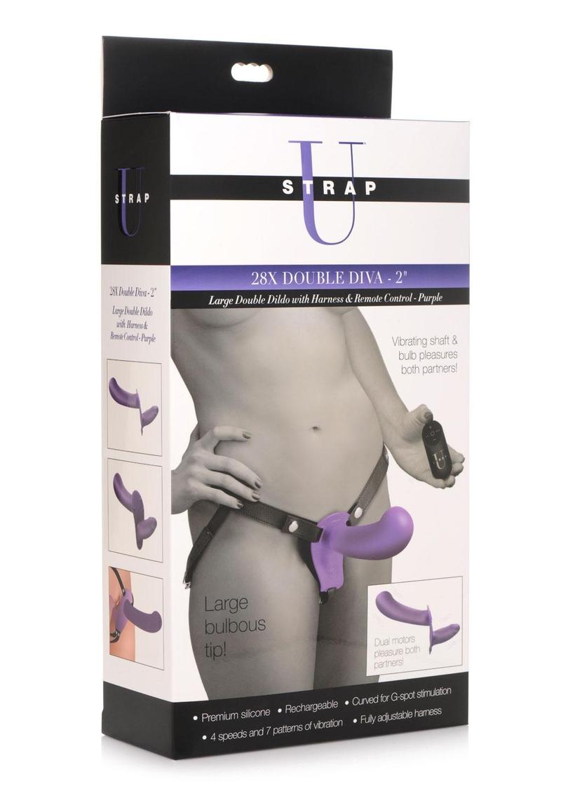 Strap U 28X Double Diva Rechargeable Silicone Dual-Dildo Strap-On