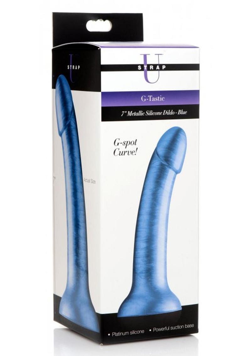 Strap U G-Tastic Metallic Silicone Dildo With Powerful Suction Base
