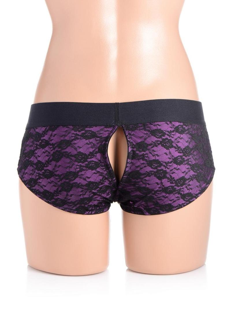 Strap U Lace Envy Pegging Set with Lace Crotchless Panty Harness