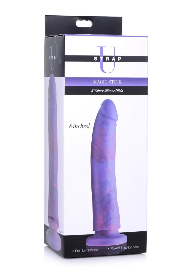Strap U Magic Stick Glitter Silicone Dildo With Powerful Suction Base