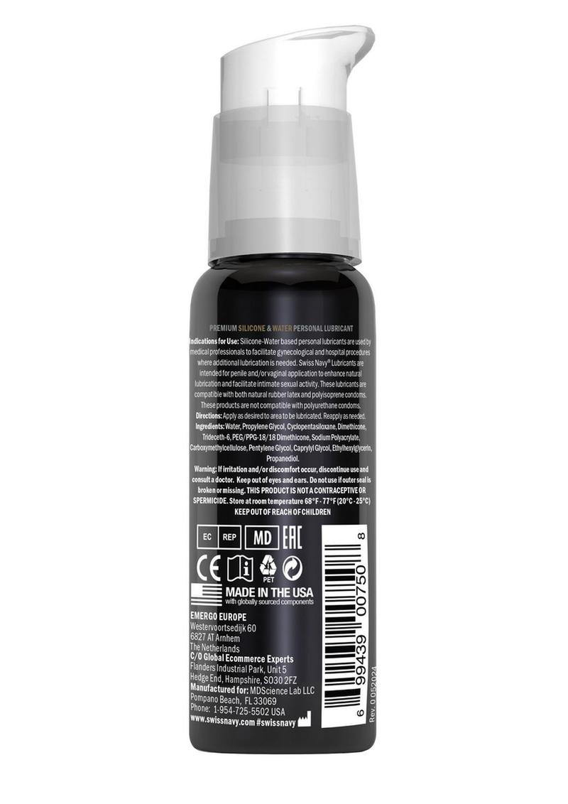 Swiss Navy Hybrid Premium Silicone And Water Lubricant