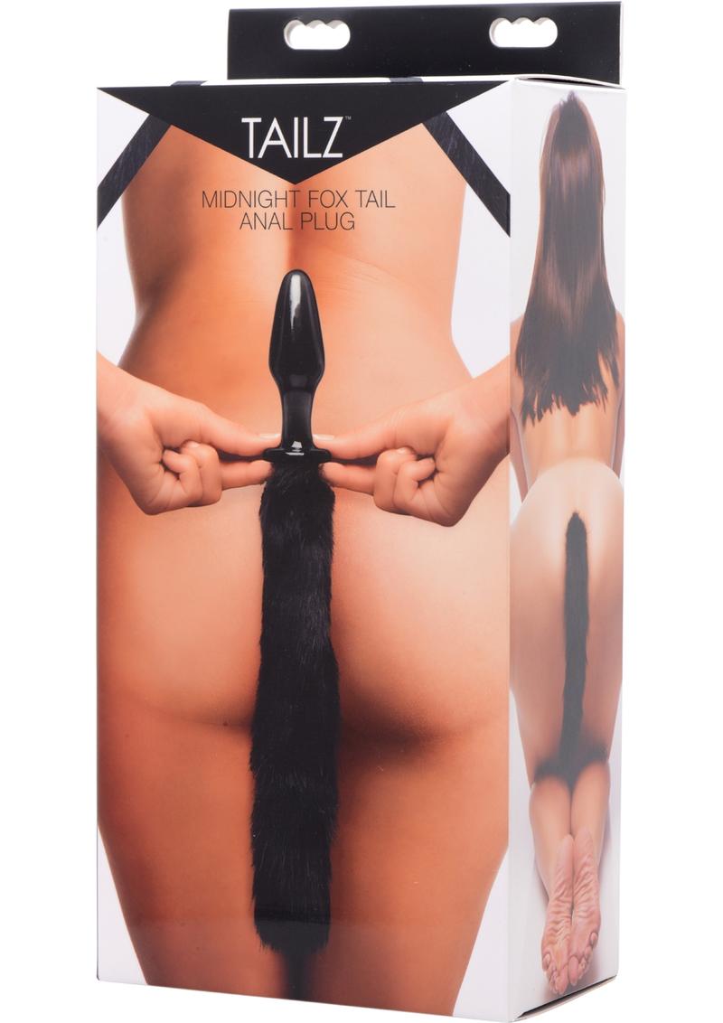 Tailz Midnight Fox Tail Glass Butt Plug With Tail