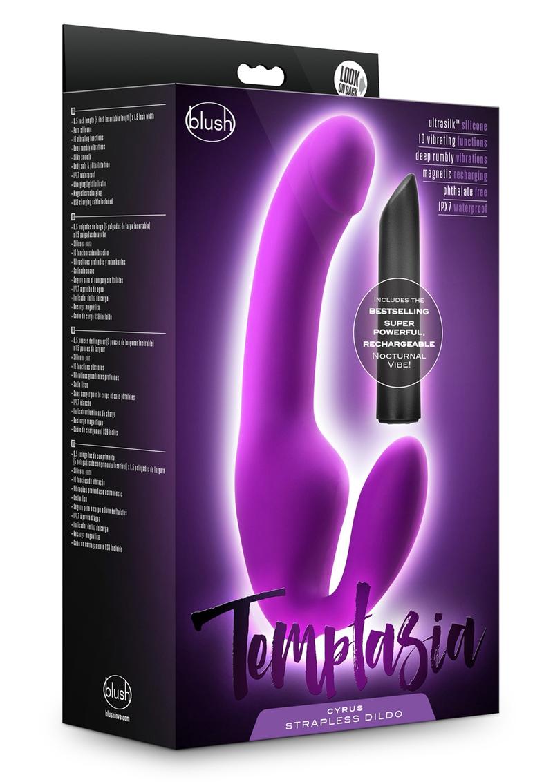 Temptasia Cyrus Purple Silicone Strapless Vibrating Dildo