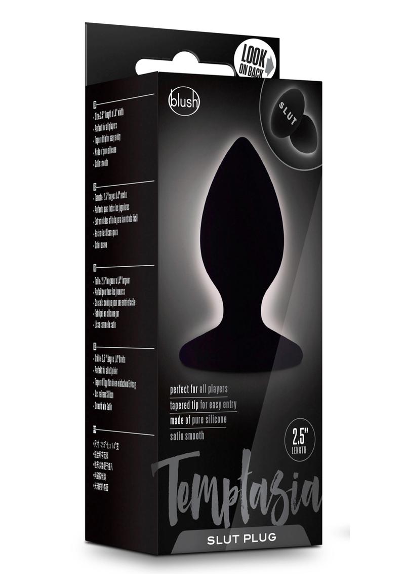 Temptasia Slut Silicone Butt Plug Black