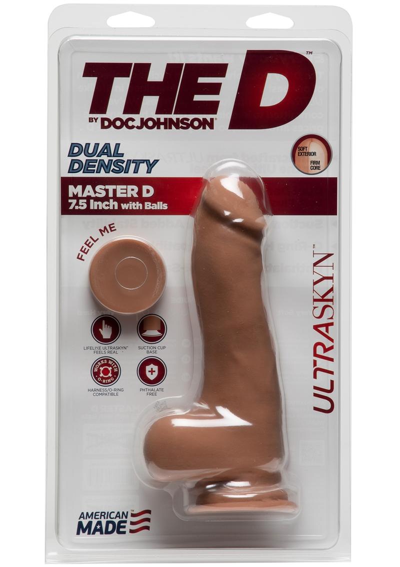 The D by Doc Johnson Master D Dual Density Dildo with Balls ULTRASKYN