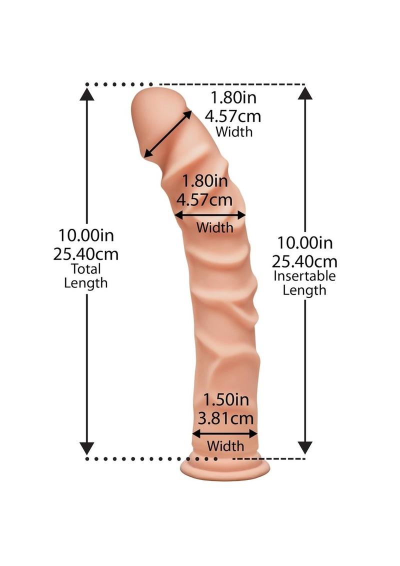 The D Ragin’ D 10 Inch Dual Density Ultraskyn Dildo with Suction Cup