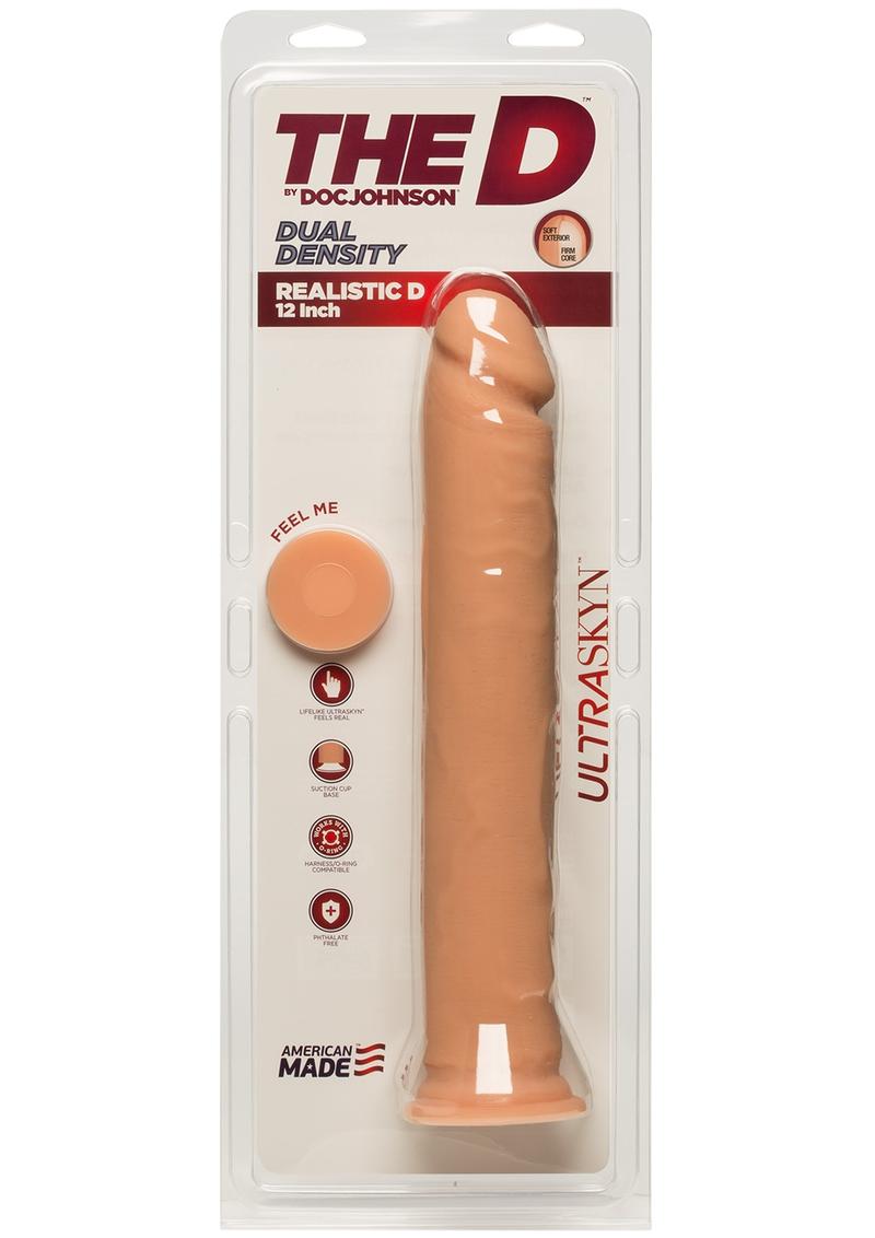 The D by Doc Johnson 12 Inch Realistic D Dual Density ULTRASKYN Dildo