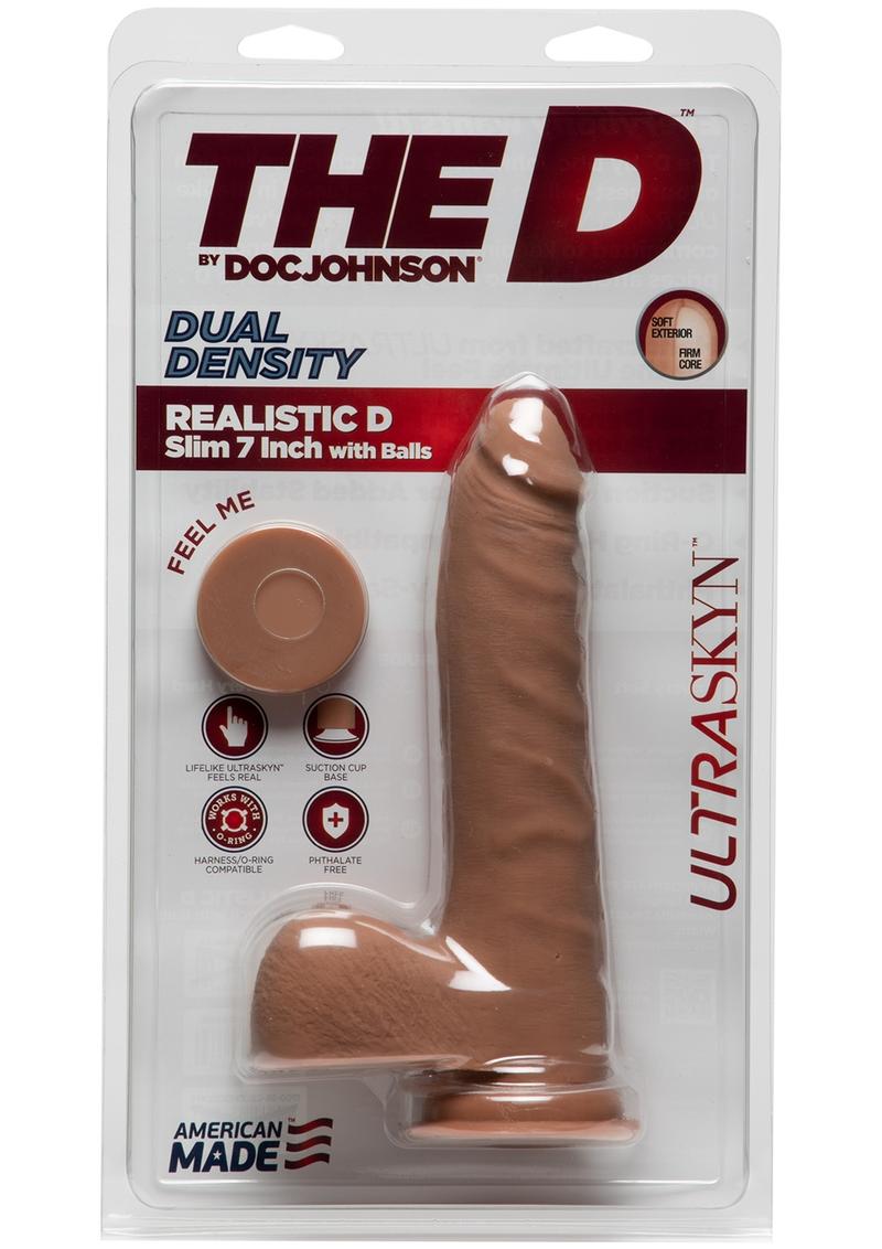 The D Realistic D ULTRASKYN Dual Density Slim with Balls Caramel