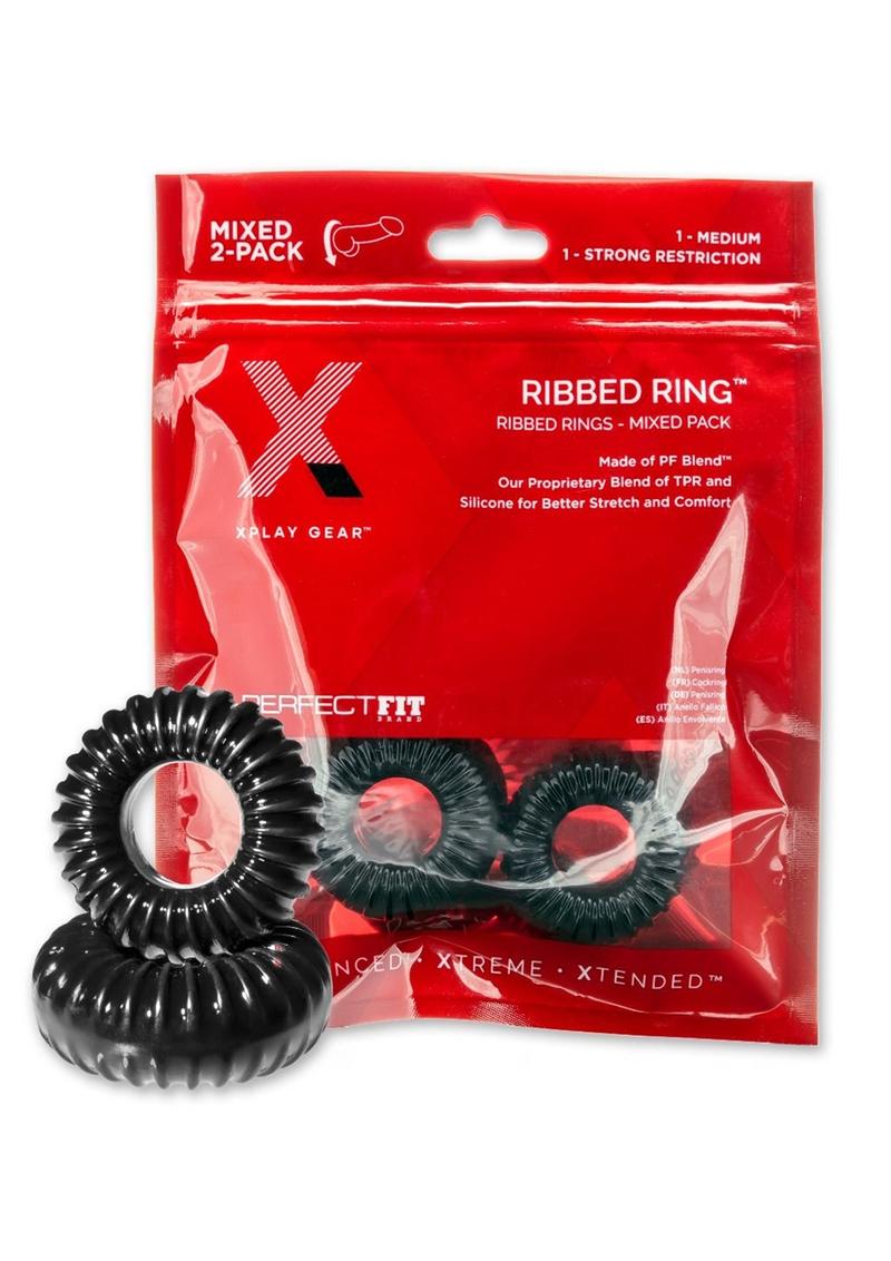 The XPlay Mixed Pack Ribbed Ring & Ribbed Comfortable Ring Slim