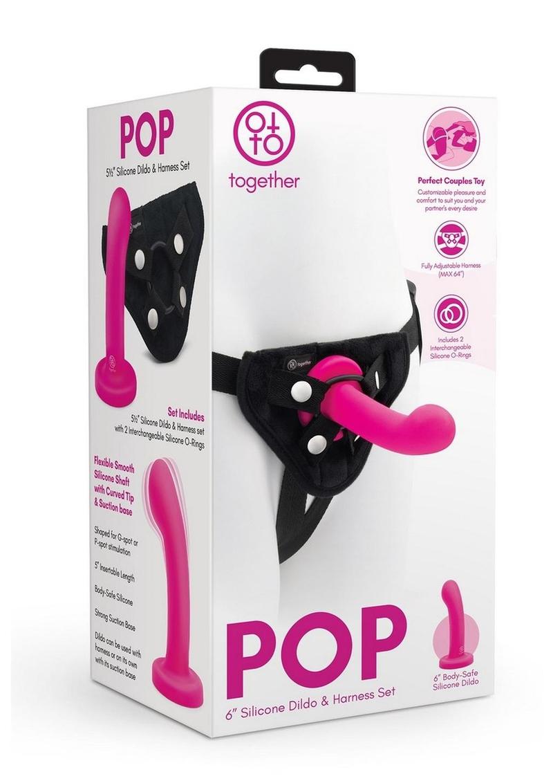 Together POP Adjustable Silicone Dildo And Harness Set