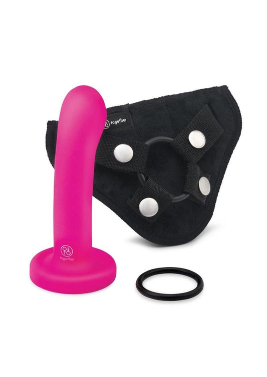 Together POP Adjustable Silicone Dildo And Harness Set