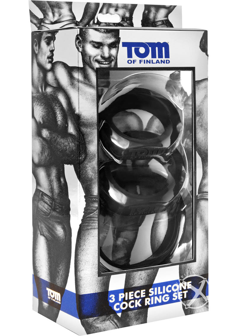 Tom of Finland 3 Piece Silicone Comfortable Cock Ring Set