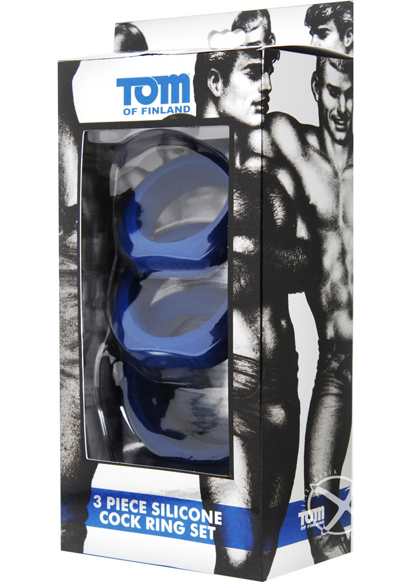 Tom of Finland 3 Piece Silicone Comfortable Cock Ring Set