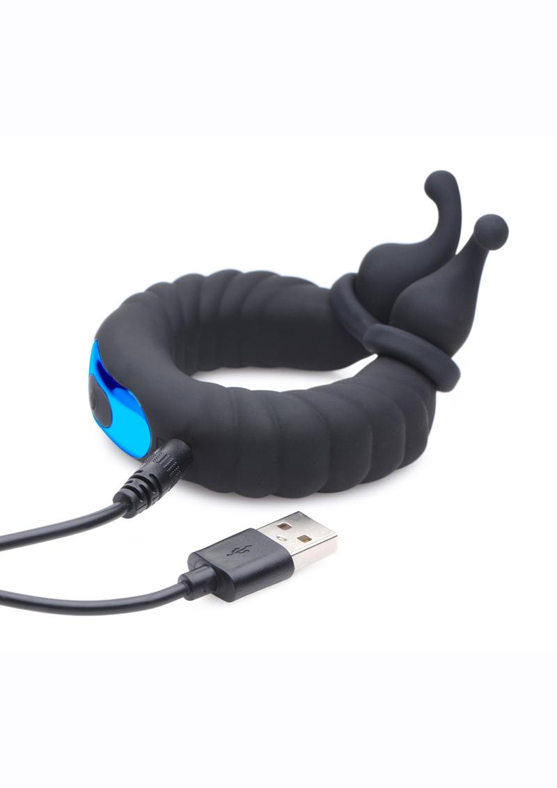 Trinity Vibes 10X Cock Cobra Dual Stim Waterproof Silicone Cock Ring