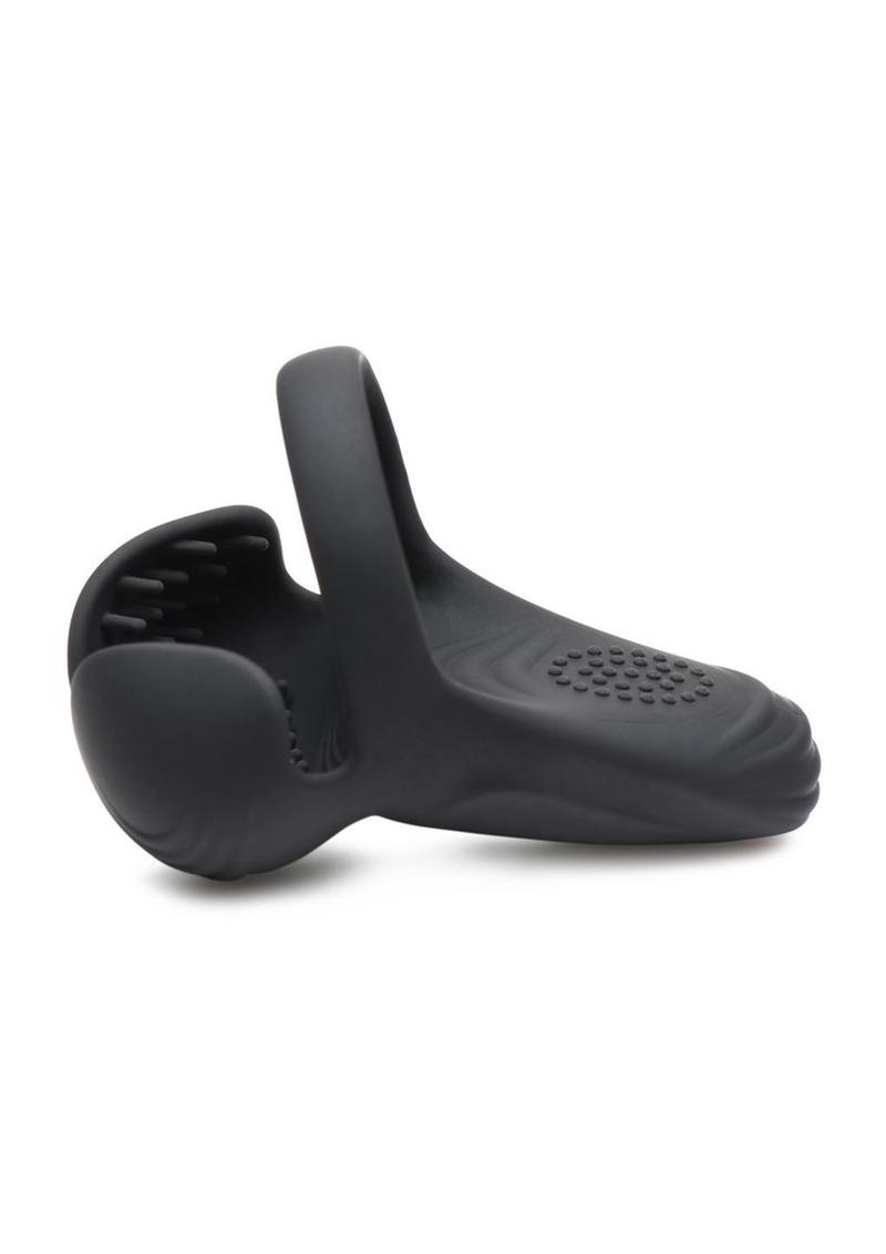 Trinity Men 10X Silicone Cock Ball Ring with Taint Stim And Remote Control