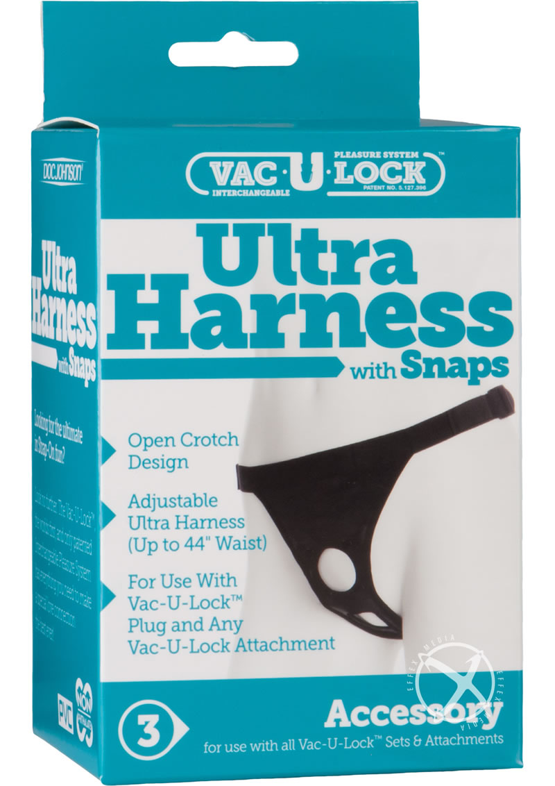 Vac-U-Lock Ultra Harness with Snaps Open Crotch Strap-On Harness